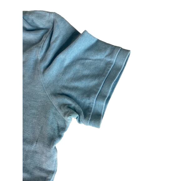 Polo Ralph Lauren Mens L Classic Polo Shirt Short Sleeve Aqua Yellow Logo - Picture 3 of 7